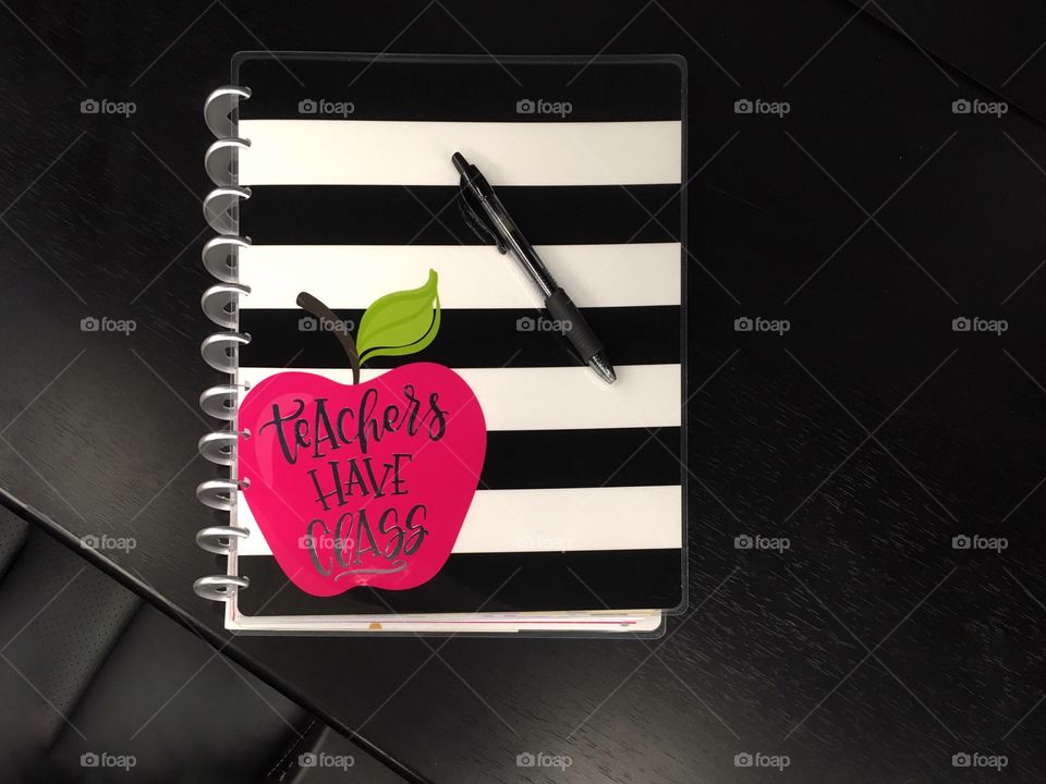 Teaching notebook on desktop 