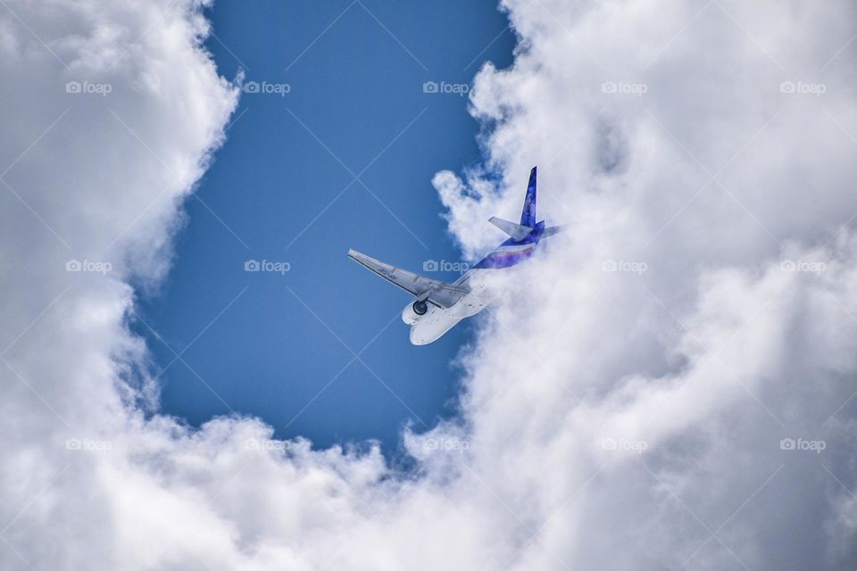 Plane crossing cloud layer