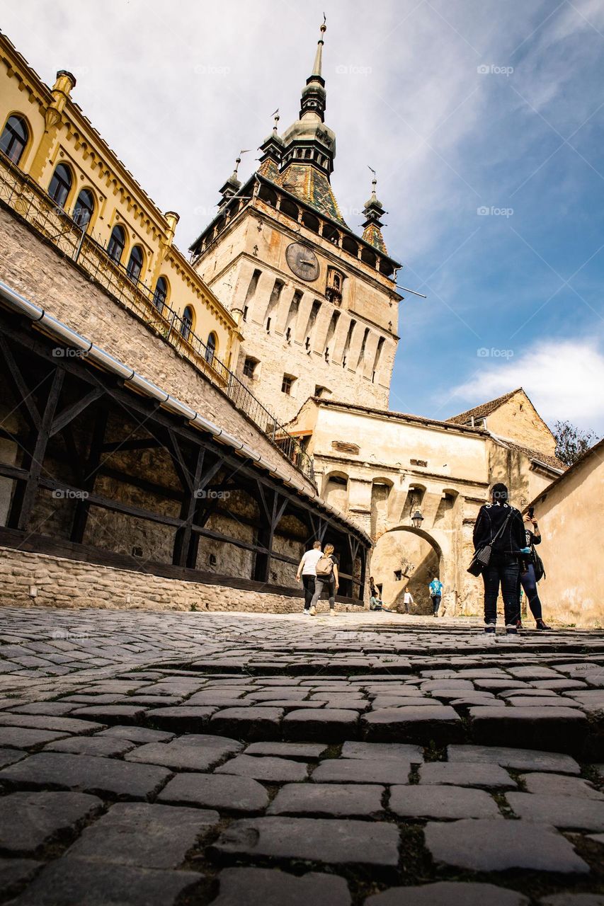 The medieval citadel from the city of Sighisoara, which is located in the Transylvania region, Romania. 