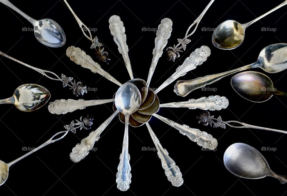 Old silver spoons