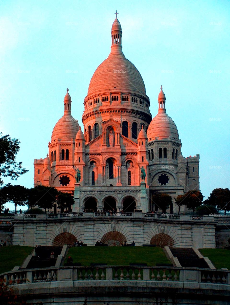 Sacre Coeur in Paris at sunset. Sacre Coeur in Paris at sunset