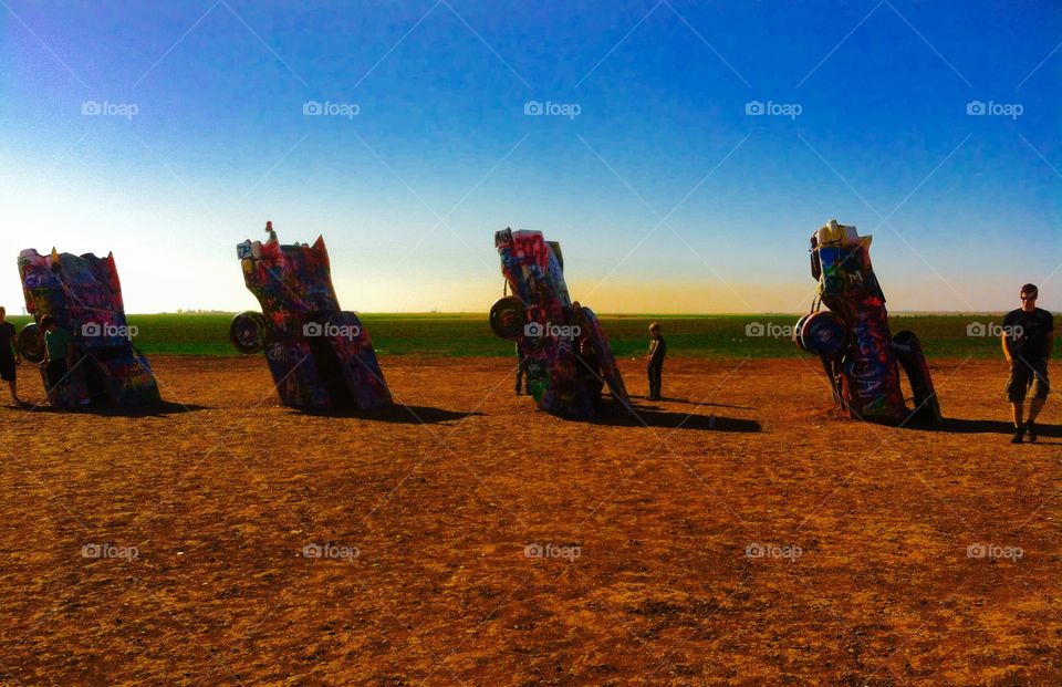 West Texas spray painted cars