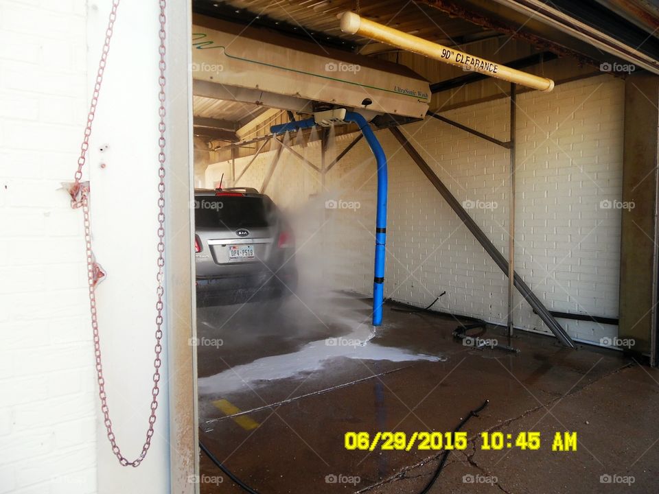 local car 🚗 wash. This is a picture of somebody washing their vehicle at the local car 🚗 wash here in Graham Texas