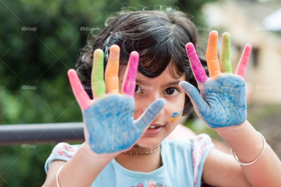 Painted hand. Leisure.