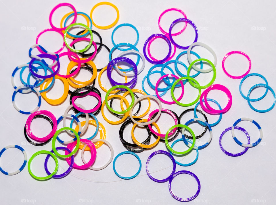 High angle view of multicolored bangles