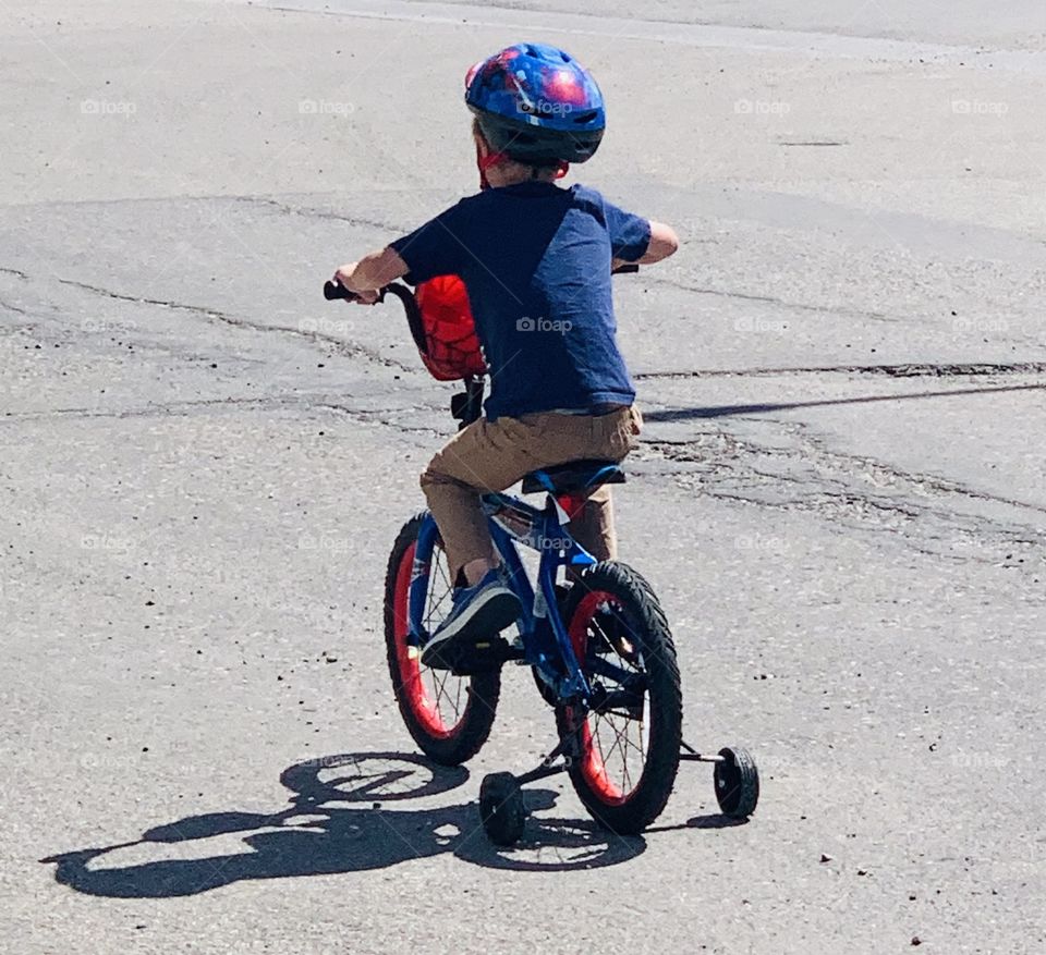Boy riding a bike 