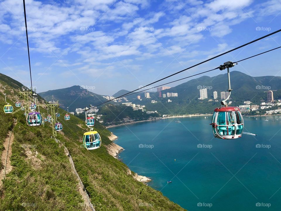 Cable cars over the mountain