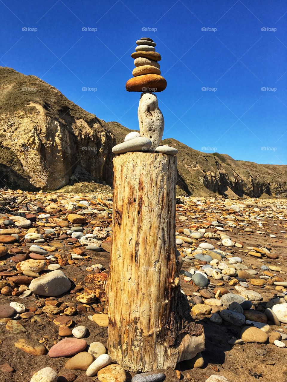 Glorious blue sky April day at Crimdon Dene Beach 