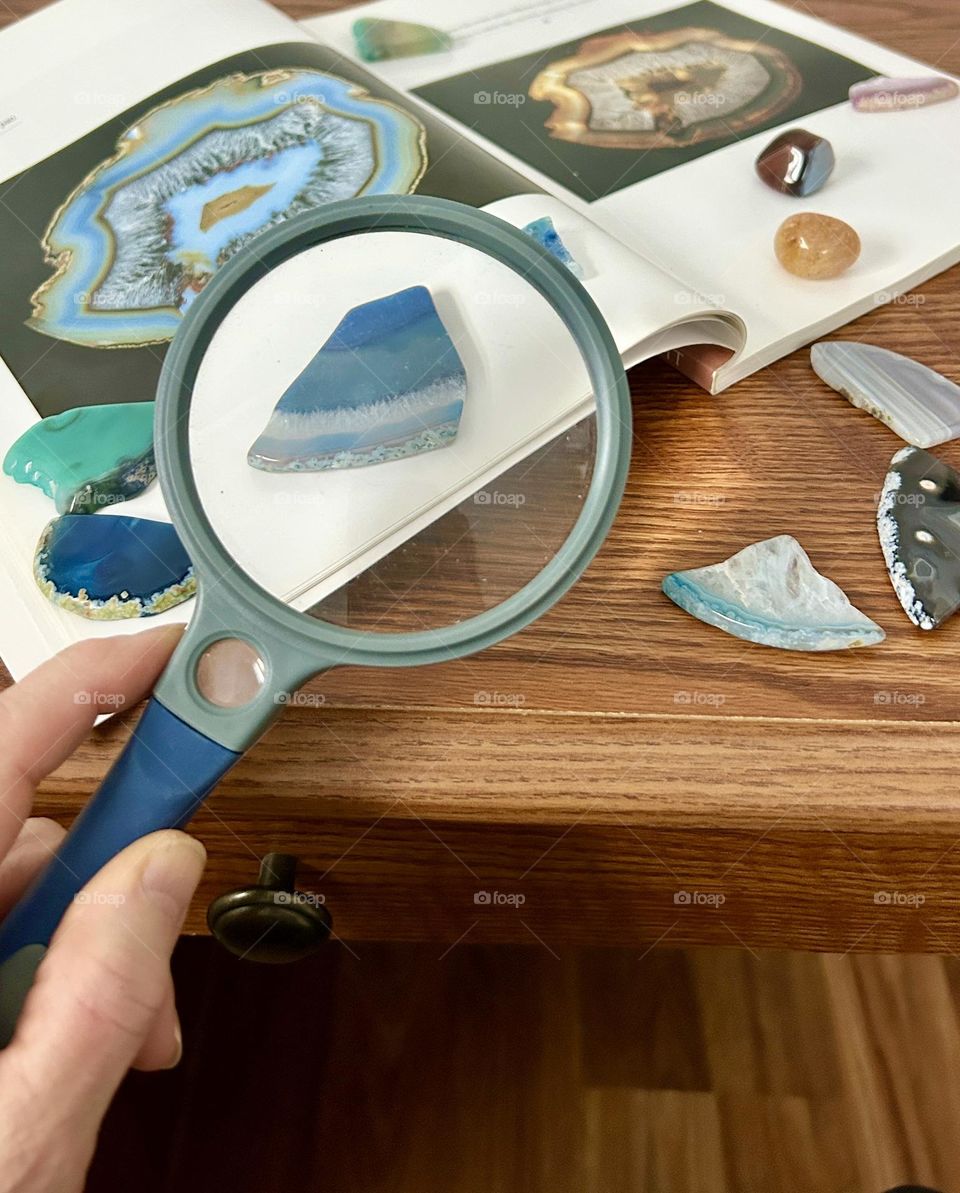 Studying rocks on a desktop