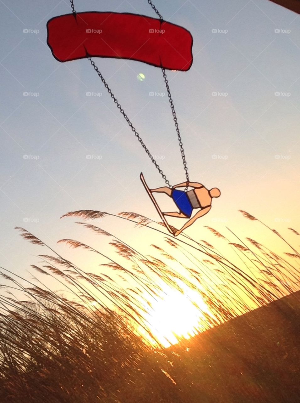 Kiteboarding Stained Glass