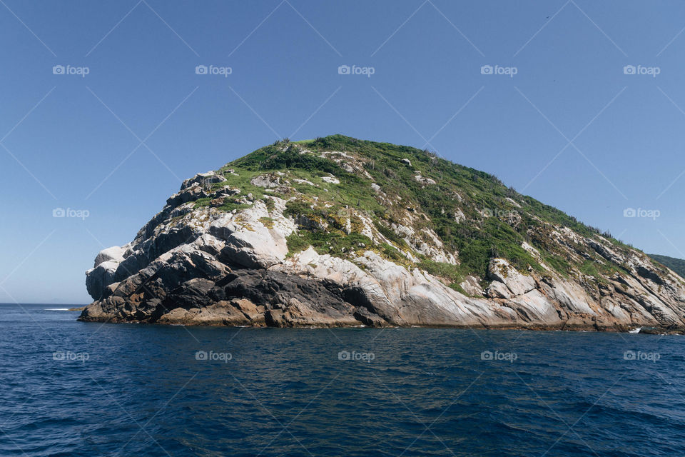 Praia com paisagem linda e fantástica no Brasil, na região do Lagos no Rio de Janeiro, em Arraial do Cabo