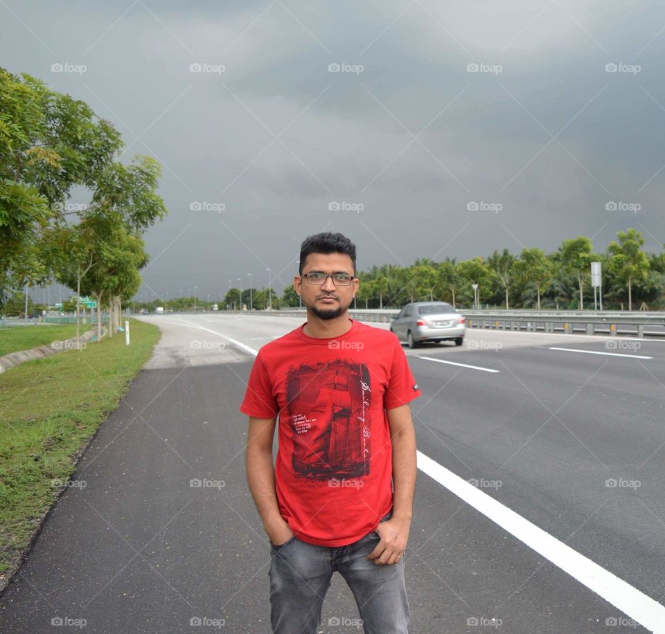 It's me, standing on the Highway of Puchong, Malaysia