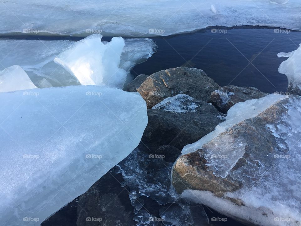 Ice on the rocks
