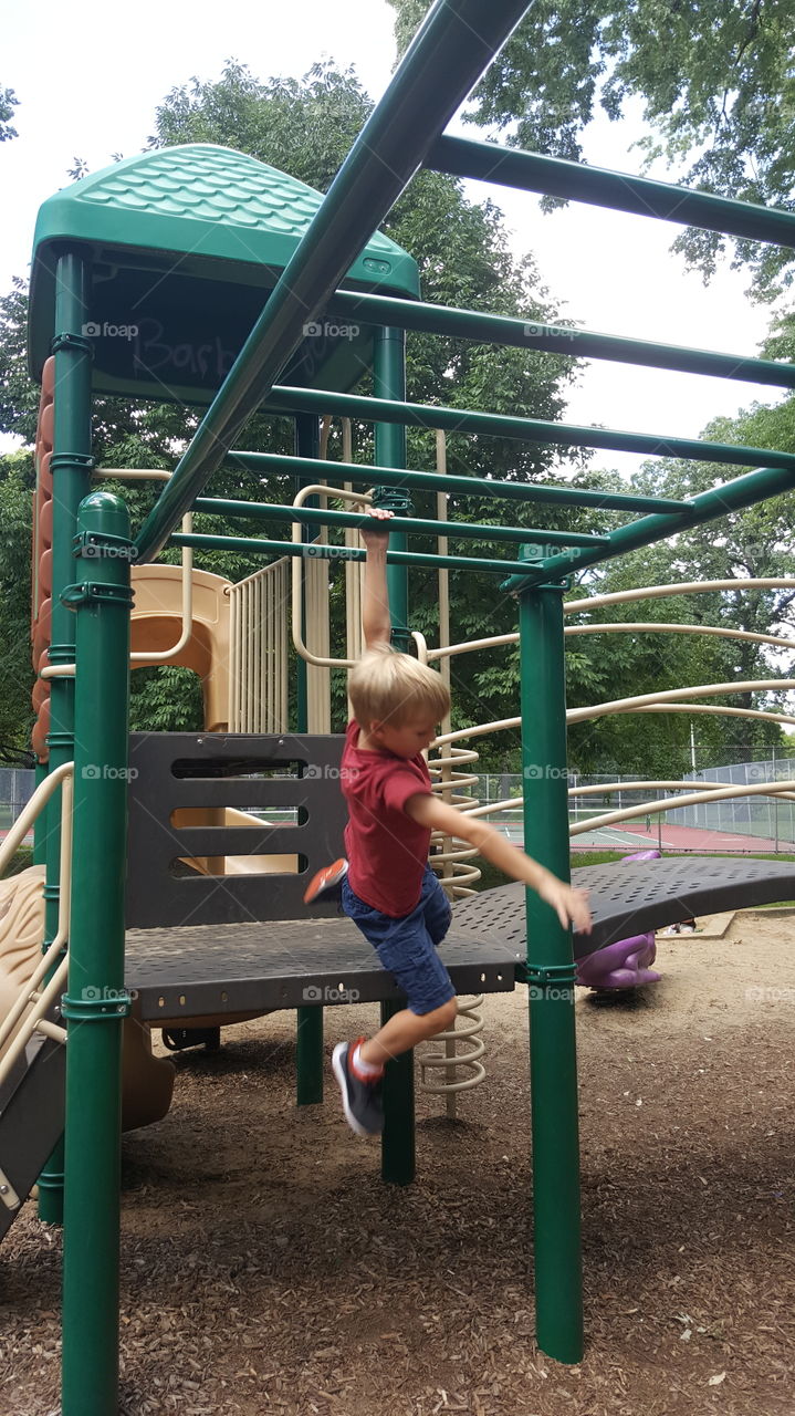 Playground, Child, Swing, Slide, People