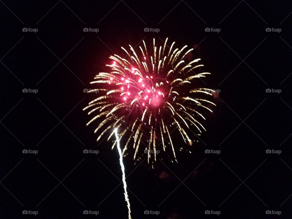 red and gold firework