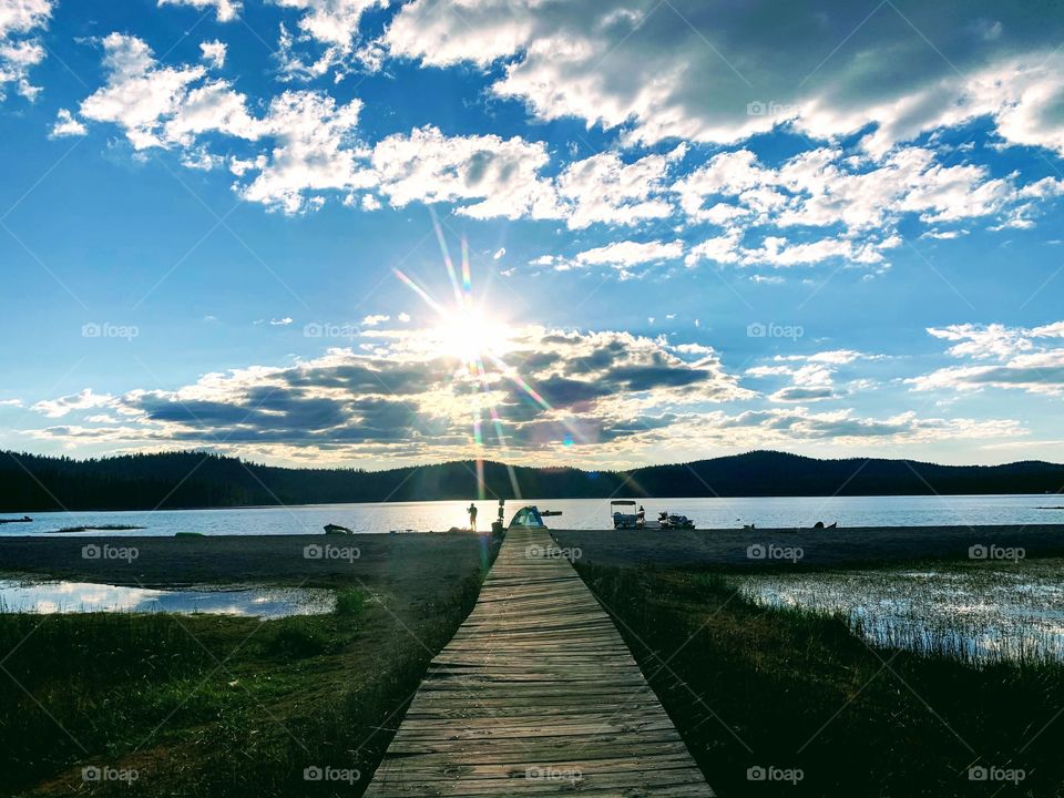 Boardwalk to a Sunny Lake 