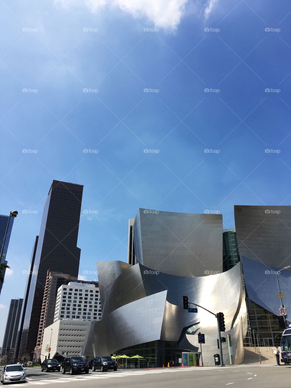 Los Angeles at 1st Street featuring Walt Disney Concert Hall and the Broad Museum