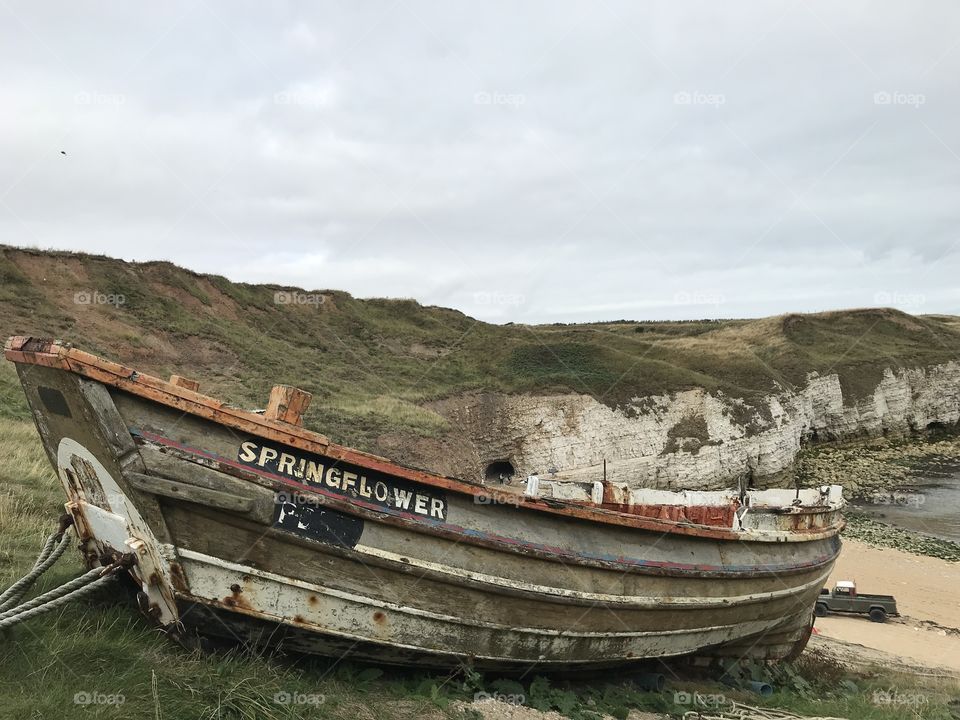 Abandoned unused Flamborough Life boat and station