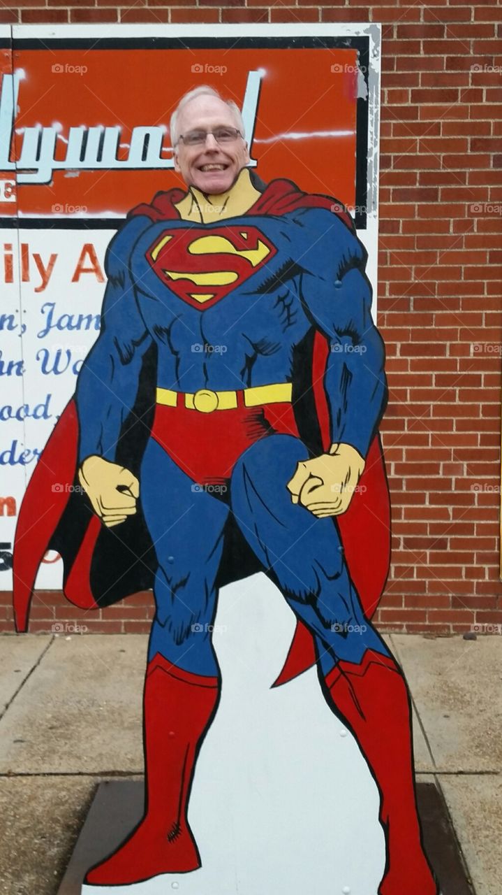 Superman fun cutout at Metropolis