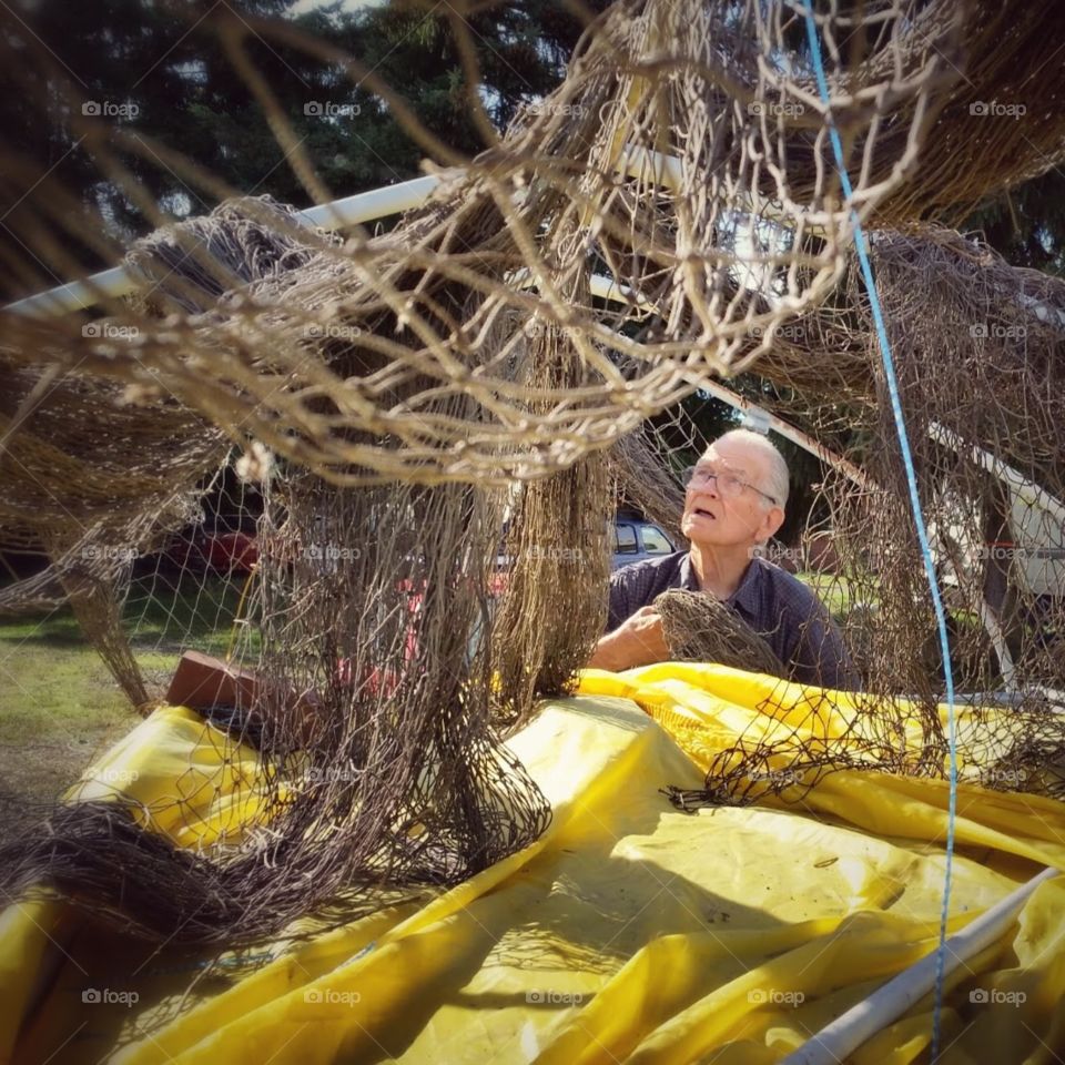 fishing nets confused old man