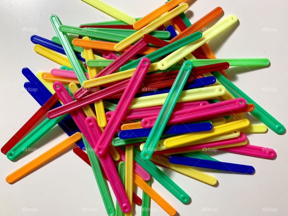 Preparing for primary school. multicolored counting sticks