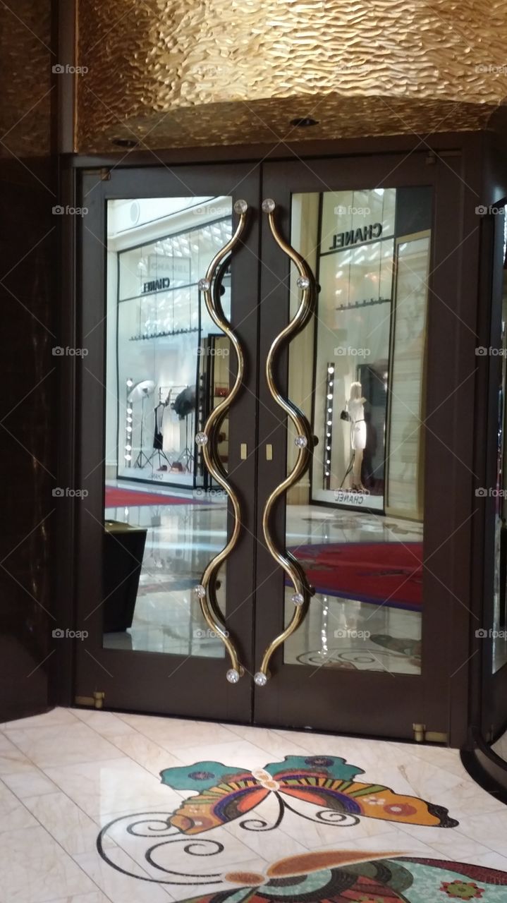 door with mirrors