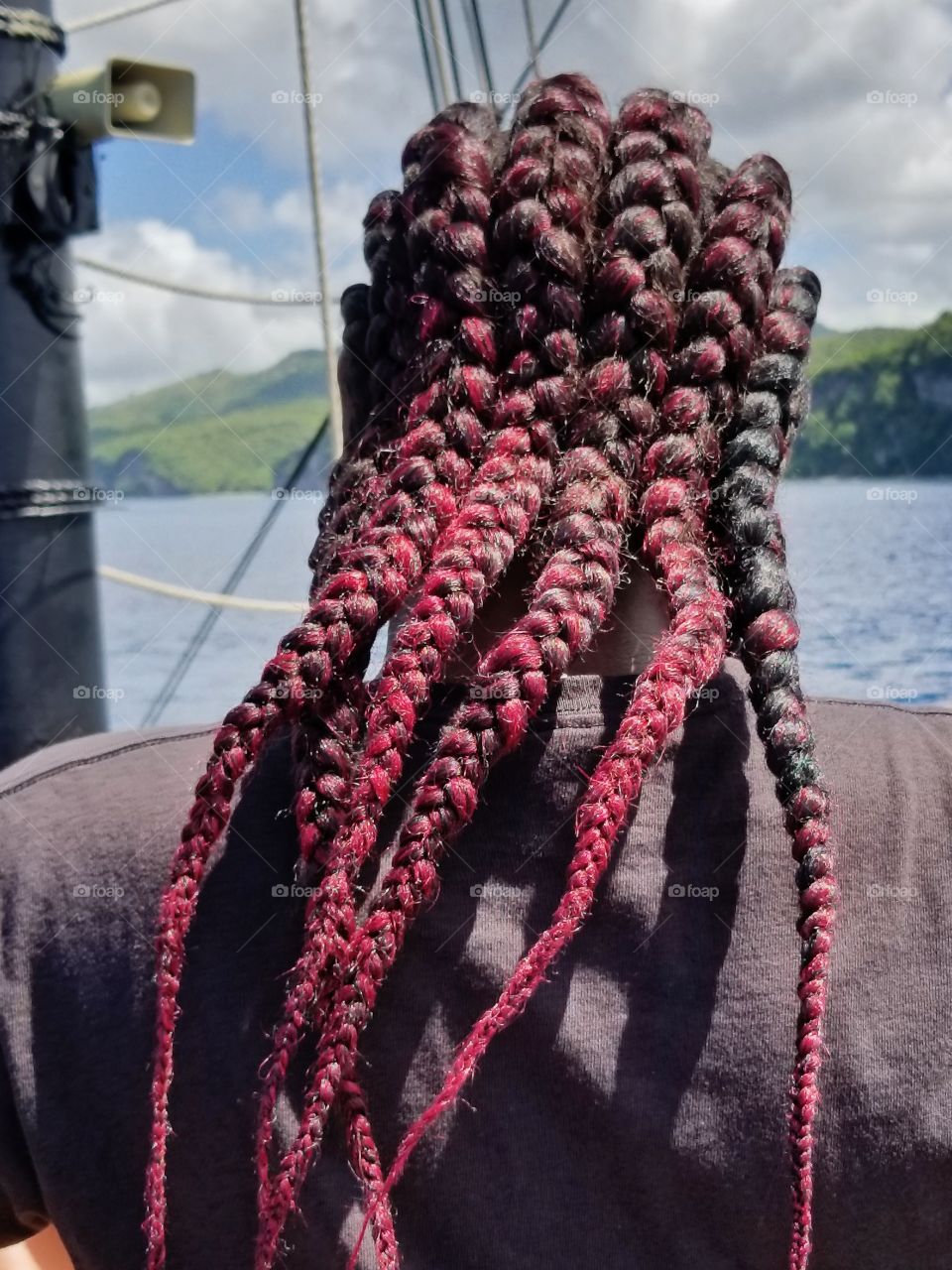 Long colorful braids