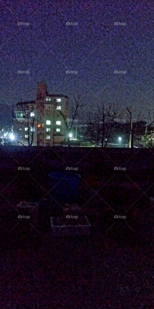 The night at the back of our home.