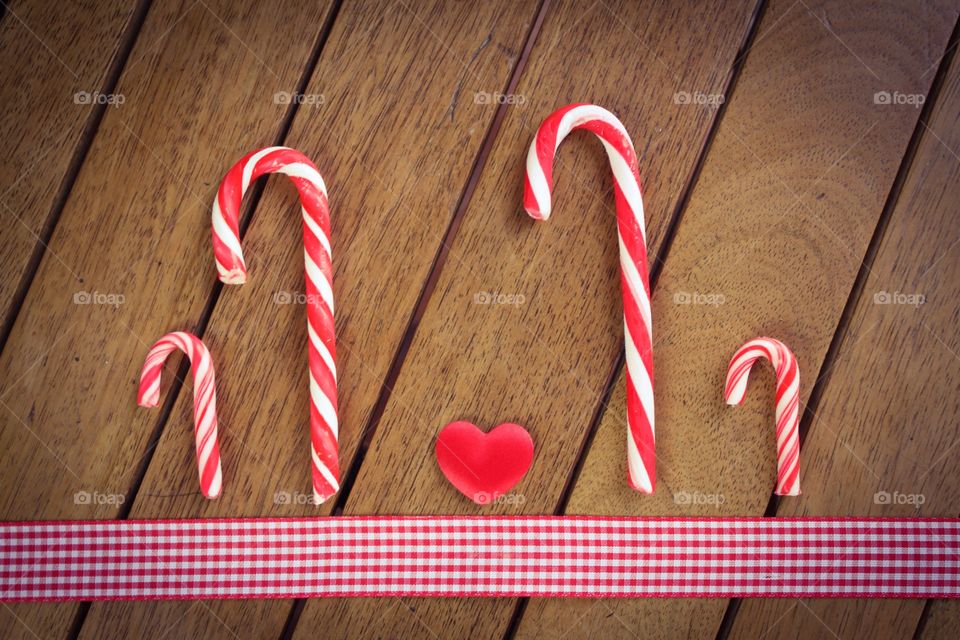 Candy canes and a heart