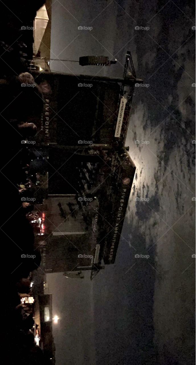 Five point amphitheater in the night 