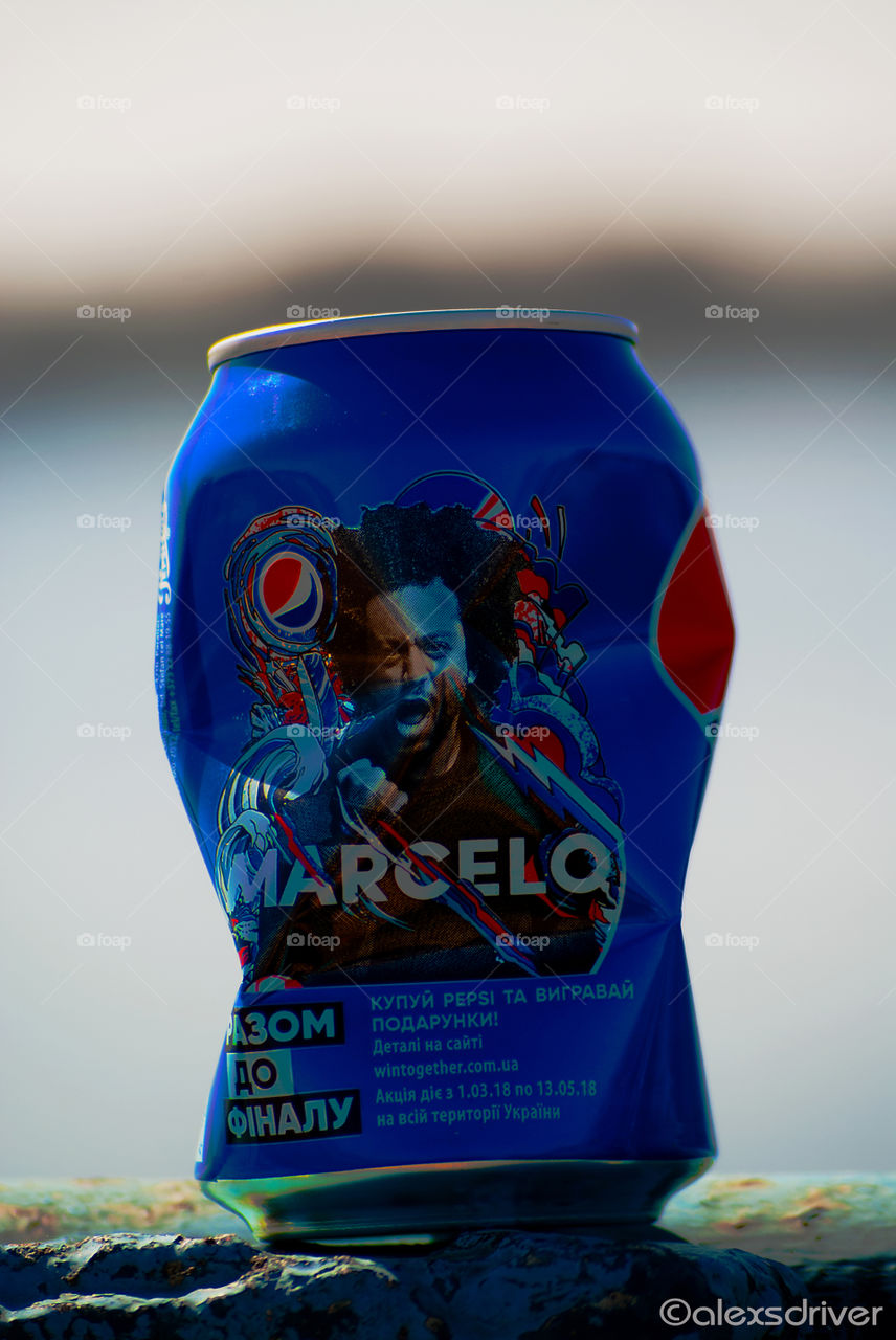 blue metal Pepsi tube