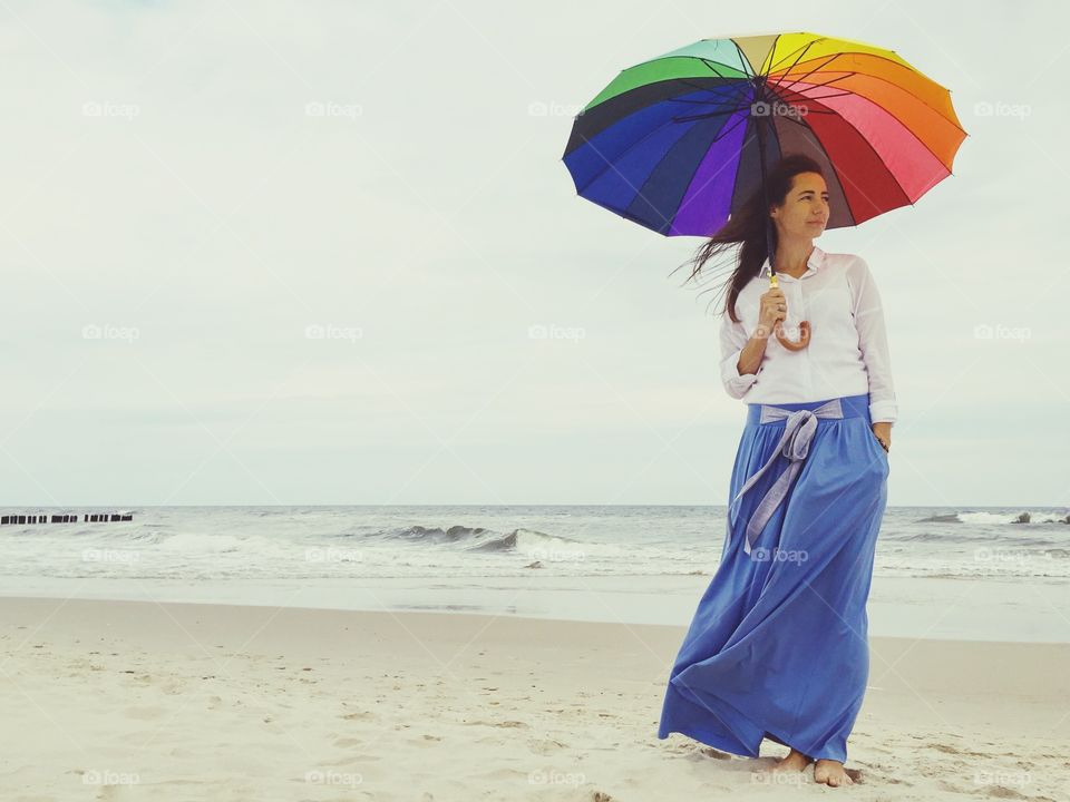 Sand, Beach, Umbrella, Summer, Water