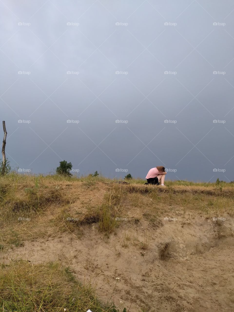 girl and landscape