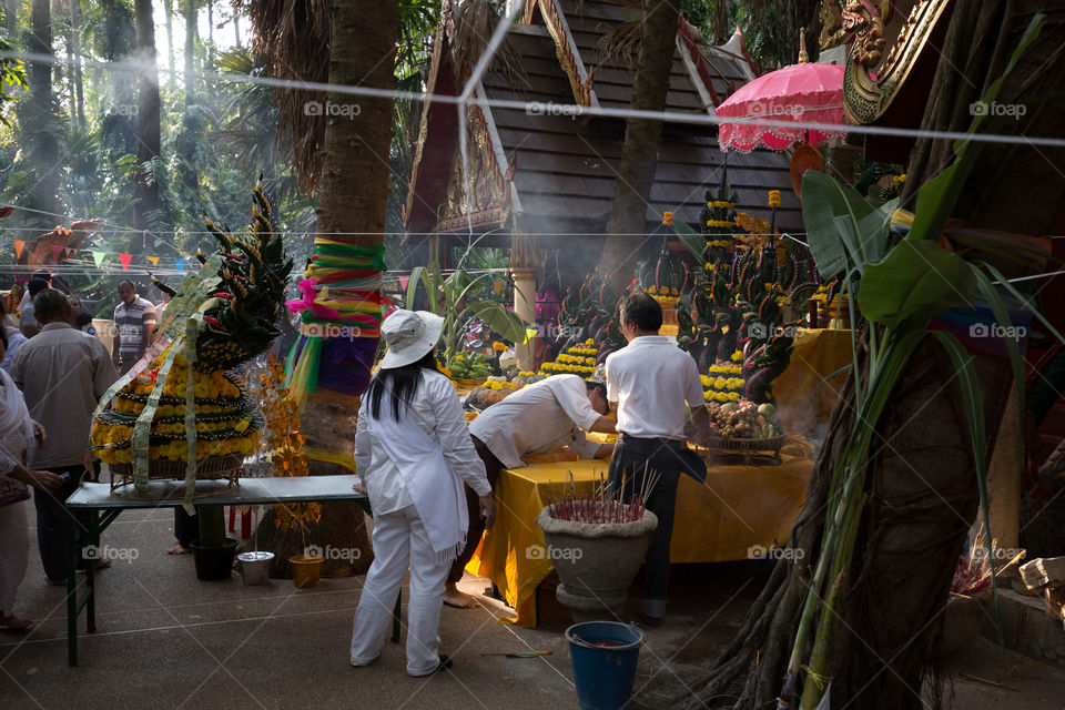 People pray respect in the temple 