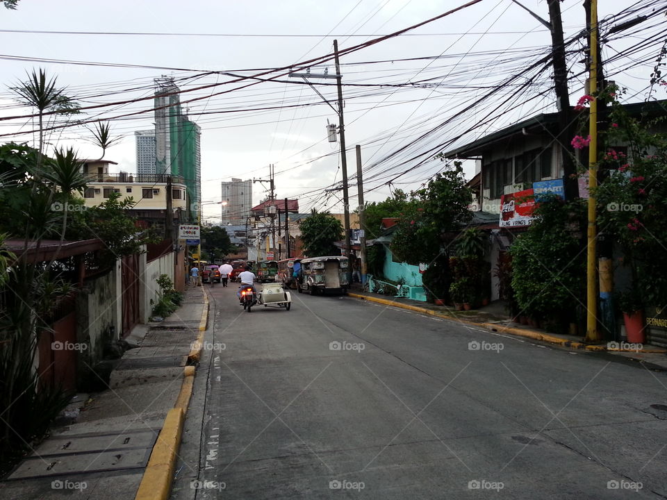 Residential street in Manila