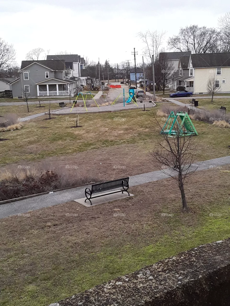 empty playground in the city