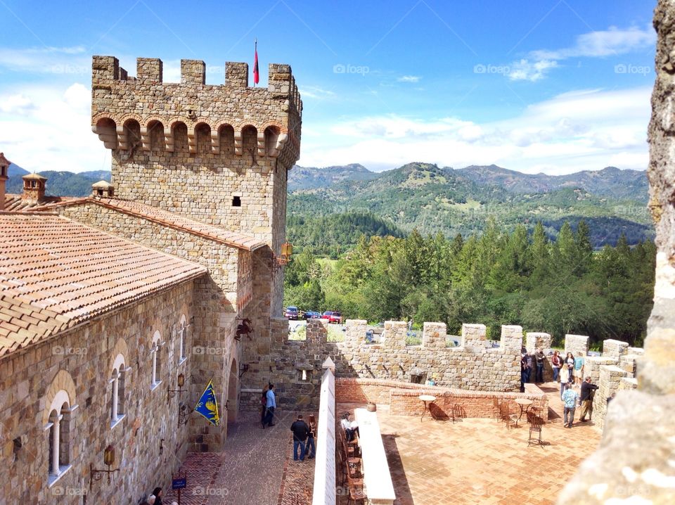 Napa Valley castle in the vineyards 