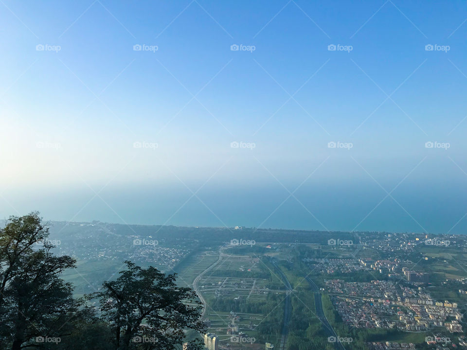 View of caspian sea from up above