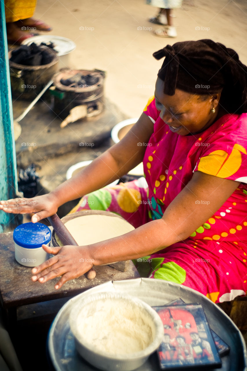 making bread in Tanzania