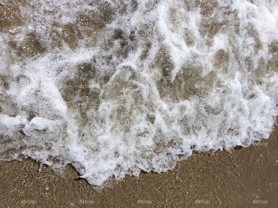 Sea waves on a seashore