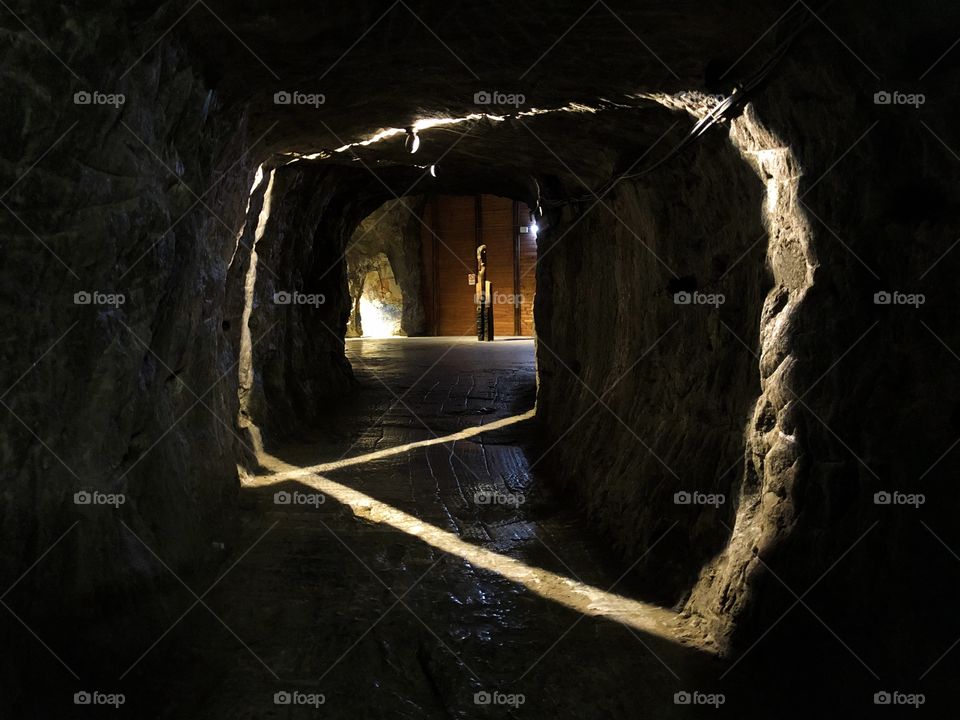 Light and shadow in a salt mine