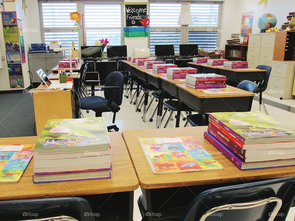 elementary school classroom. Elementary school classroom