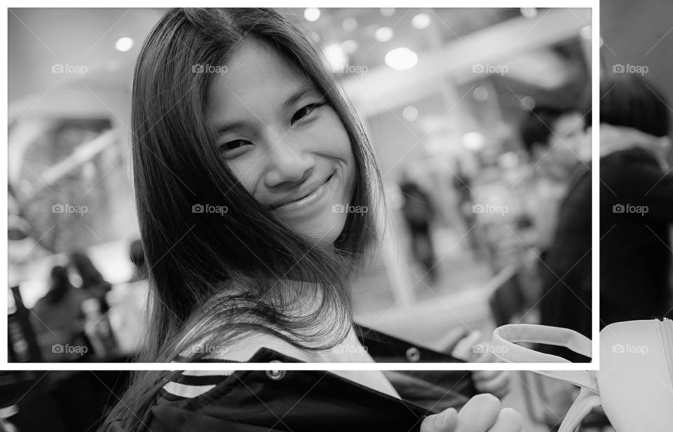 Cute happy Japanese teenager