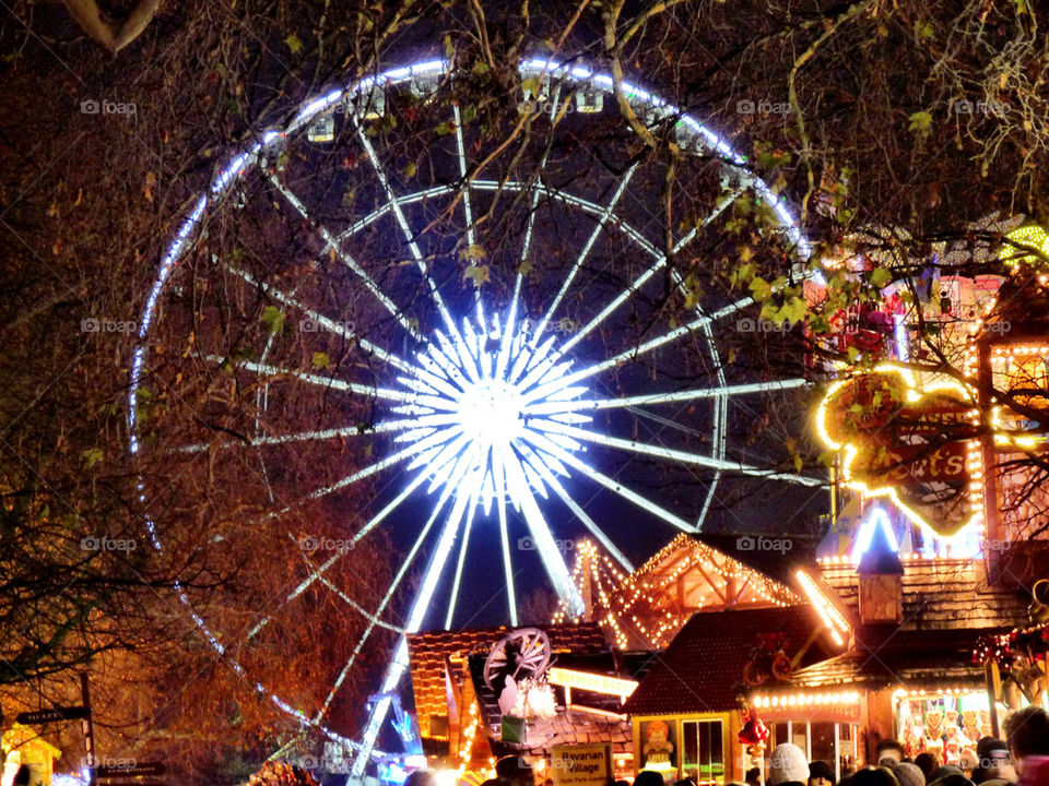 ferris wheel christmas night by llotter