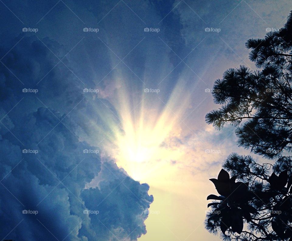 Sunshine through clouds