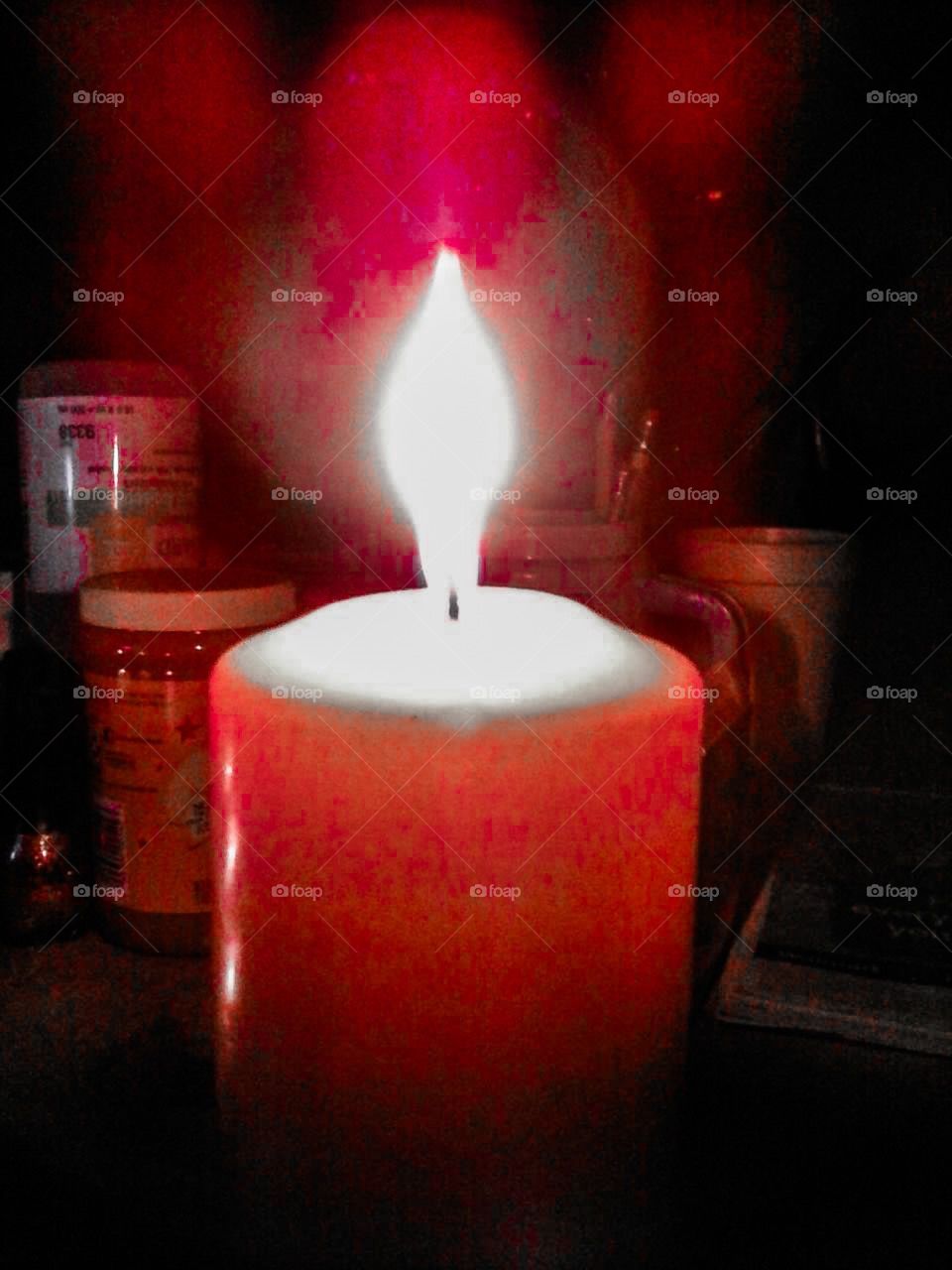 Candle in red 