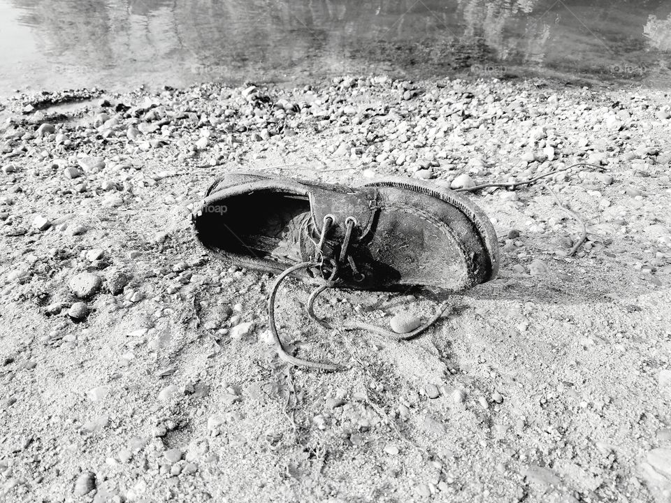 random lost shoe in the sand.....