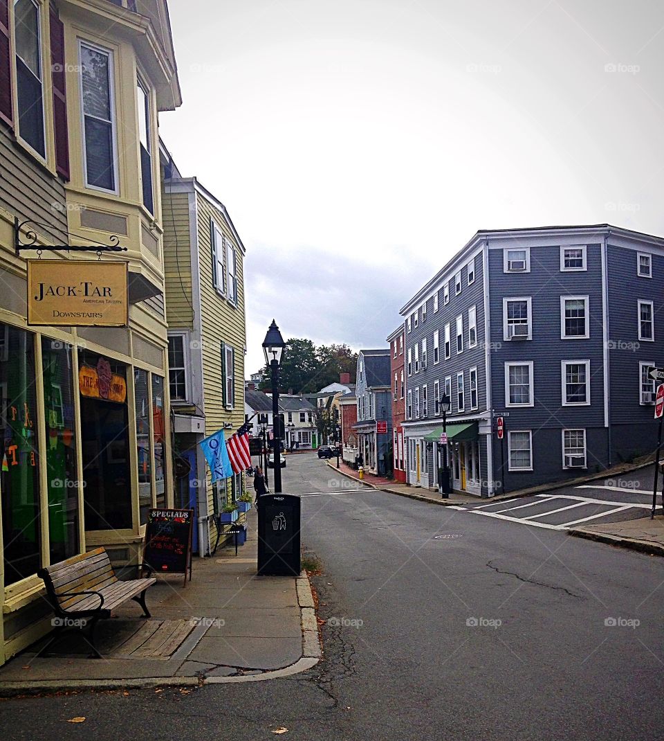 Marblehead historic district in fall