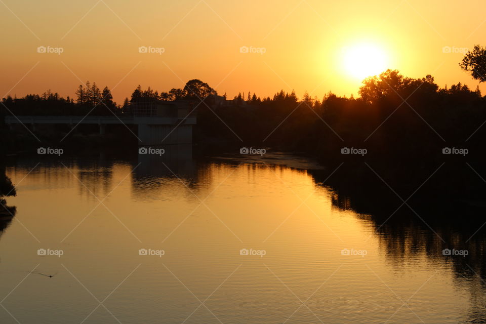 Sunset, Dawn, Lake, Reflection, Water