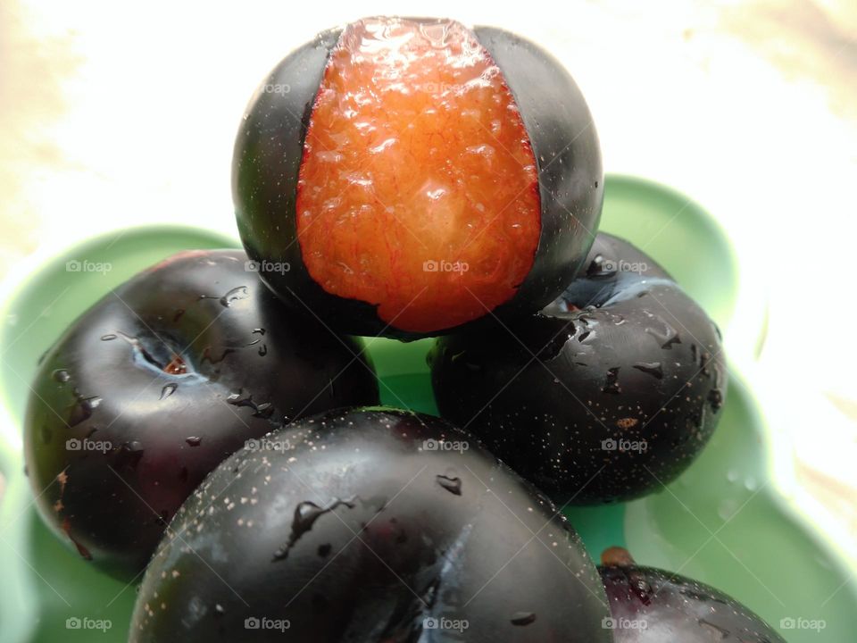 healthy snack juicy plums